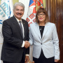 12. oktobar 2019. Predsednica Narodne skupštine Maja Gojković sa predsednikom Parlamenta El Salvador Normanom Kvijanom